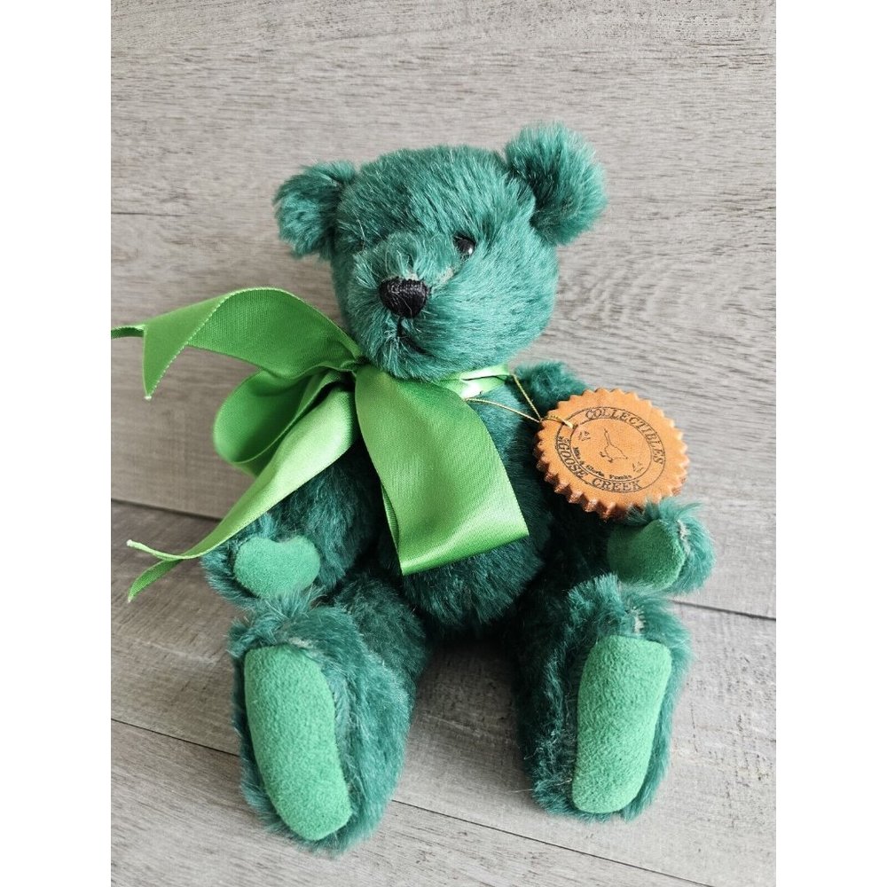 Vintage Goose Creek Mohair Bear Bebe Green Irish 10" by Gloria Franks 1998